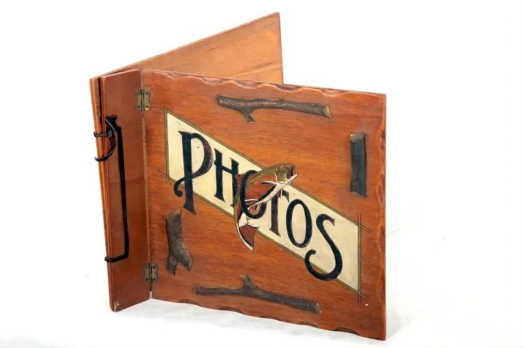Antique Handmade Wooden Album Set